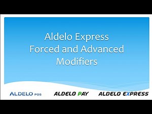 Aldelo Express: Modifier Setup