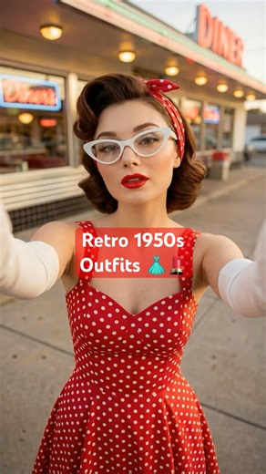 Retro 1950s Outfits: Rockabilly Style, Polka Dots & Pin‑Curl Hair #retrofashion #1950sfashion