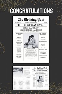 Newspaper Wedding Program Template, Editable Wedding Newspaper Program, Printable Wedding Infographic, Folded Wedding Day Program, Download - Etsy Canada