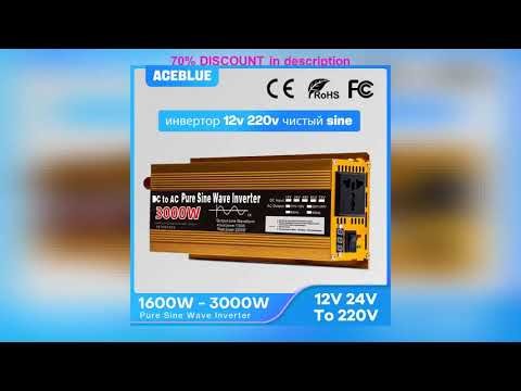 #Inverter 12v 220v Pure Sine Wave 1600W-3000W Transformer Convert Multi-function Socket Converter C