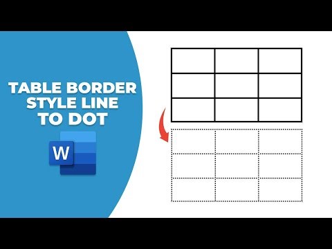 How to change table border style line to dot in word