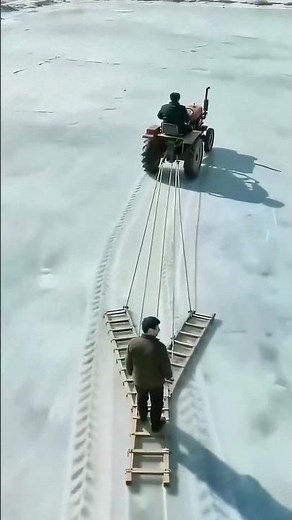 Ice Tractor Pulling Sled: Cool Ice Work!