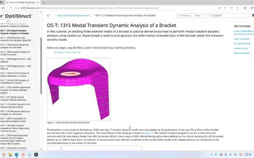hyperworks 2023 模态法瞬态分析