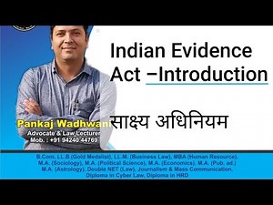 Indian Evidence Act,1872 - Introduction