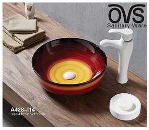 [Hot Item] Special Shape Red Cabinet Basin Faucet Bathroom Vanity
