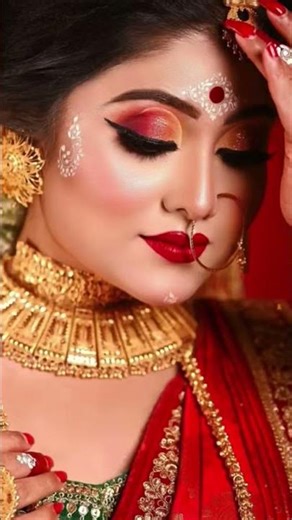 ✨ Bengali Bridal Beauty & Kolka Magic ✨ #bridal #makuplook #fashion #saree
