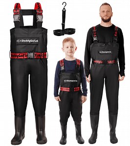 DaddyGoFish Chest Waders for Kids and Adults, Fishing and Hunting Waders with a Pocket and a Wader Hanger