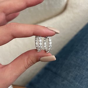 2.5 Carat Lab Grown Diamonds Hoop Earrings / Inside Out Diamond Earrings / White Gold Lab Created Diamond Earrings / Anniversary Gift - Etsy