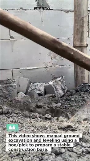 Manual Ground Excavation with Hoe | Fast Site Prep #construction #excavation #tool