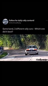 Same corner, three completely different approaches. Which one? Each rally car brings its own strengths and limitations power delivery, suspension travel, weight balance, drivetrain, and even the era it was built in all change how that bend is taken. Some cars favor stability, others rotation. Some carry speed in, others focus on the exit. In rally, there’s rarely one perfect line. Drivers adapt their technique to what the car allows, finding speed in different ways through the same piece of road