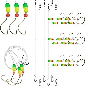 Pompano Rigs for Surf Fishing Saltwater Fishing Rigs Pompano Floats Pre-Rigged Pompano Rigs 3 in 1 Float Rigs with Wide Gap Hooks Beach Pier Jetty Surf Fishing Rigs