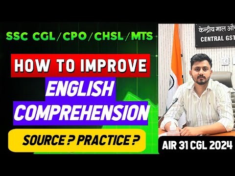 English Comprehension complete strategy for SSC exams! Air 31 SSC CGL 2024