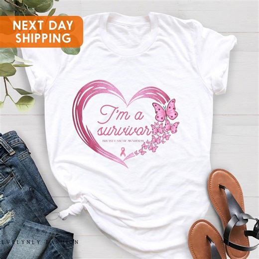 I'm A Survivor T-shirt, Cancer Fighter Shirt, Cancer Awareness Shirt, Pink Ribbon T-shirt, Cancer Survivor T-shirt, Breast Cancer T-shirt - Etsy