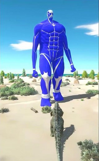 Giant Blue Colossal Titan Crushed Godzilla - ARBS