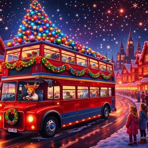🎄🚌 The Christmas journey has begun! Our festive bus is on the move, carrying a sparkling Christmas tree and picking up smiling passengers along the way. Every stop adds more joy, laughter, and holiday cheer. Hop on and let’s celebrate Christmas together! 🎅✨ #christmascelebrations🎄 #merrychristmas🎄 | Christmas Images, Photos, Wallpapers, Wishes