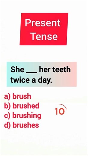 PRESENT SIMPLE TENSE | Grammar Quiz | Learn English #viralvideo #quiz #youtubeshorts