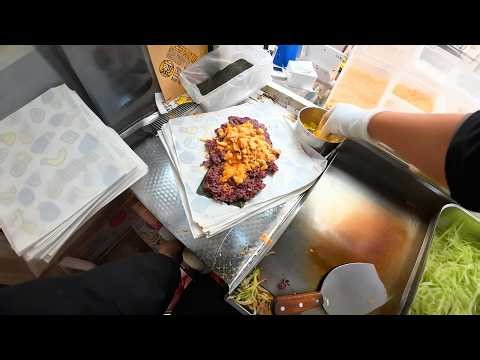 yummy street sticky rice roll/hand pancakes..#satisfyingvideo #streetfood #美食