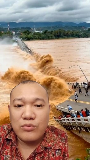 Detik detik Jembatan Panjang Rubuh, diterjang air see sungai yang sangat besar #viral #jankauanluas #reel #fyp #Reaction #globalcommunity #semuaorang #everyone | Wan Xia Chen