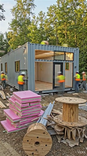 🏗️ Container Home Construction (Crane)
