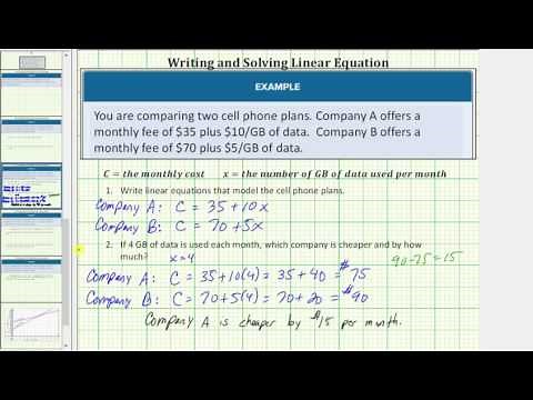 Write Linear Equations to Model and Compare Cell Phone Plans with Data Usage