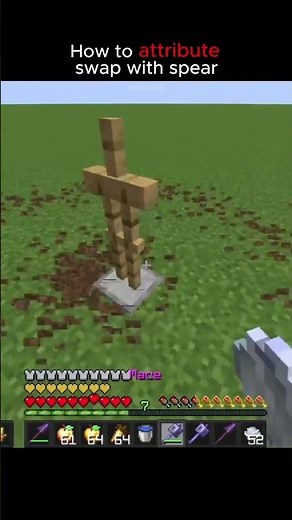 How to attribute swap with spear in minecraft #minecraft #shorts