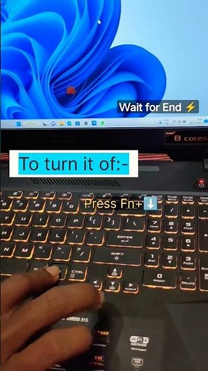 How to turn on/off backlit keyboard on Asus laptop #laptop #youtubeshorts#shorts#backlit#keyboard