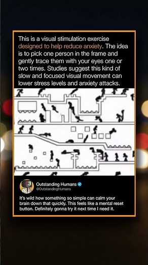 This is a visual stimulation exercise designed to help reduce anxiety.
