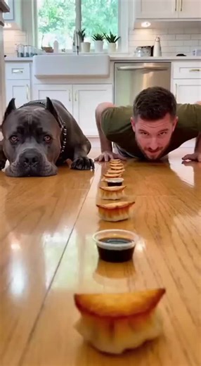 dog vs man 🤣#dog #eating #funny #fyp