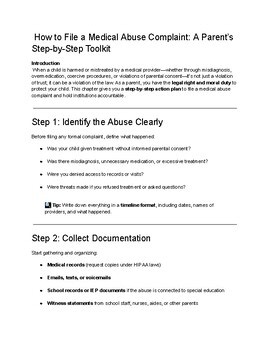 How to File a Medical Abuse Complaint: A Parent's Step by Step Guide