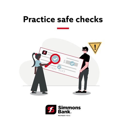 1.1K views | Despite a 25% decline in check usage, reports of check fraud have nearly doubled since 2021. Protect yourself: fill in every line to block tampering. #PracticeSafeChecks Get more tips for protecting your checks: practicesafechecks.com | Simmons Bank | Facebook