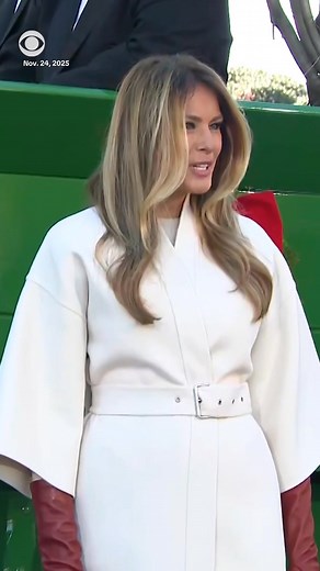 1M views · 30K reactions | First lady Melania Trump welcomed the official Christmas Tree for the White House on Monday, calling it a "beautiful tree," and speaking with the owners of the farm it came from. She told reporters holiday decorations this year will be “beautiful.” | CBS News | Facebook