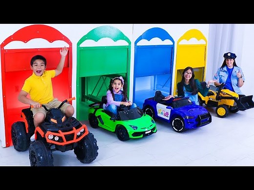 Ellie's Car Garage Adventure Slime, Rocks & More with Wendy and Eric - Videos For Kids