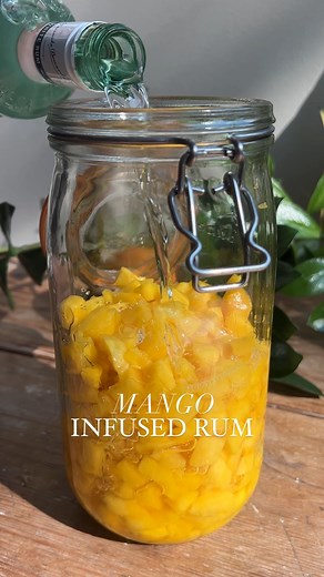 Mango Infused Rum | Episode 15 of Infuse Your Booze! 🥭🍹 (Please comment if you also think mango is the best fruit so I can win this debate amongst my friends 😅) This mango infused rum is too good!! If we’re talking favorite category of drinks, tropical cocktails are definitely my #1 choice, so this is a great one to keep on hand all year long. It’s fantastic in daiquiris (recipe below for the one we made at the end of this video), piña coladas, mai tais, mojitos and even margaritas. If you do