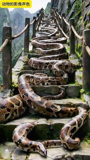 蟒群登天路求正果The python flock climbs the sky to seek the right fruit#动物的影像声色 #animals