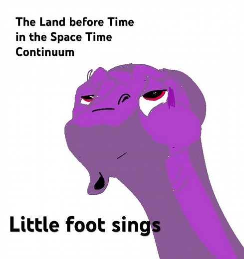 The Land before Time in the Space Time Continuum - Little Foot sings colored early test animation