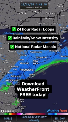 Check out our NEW national radar mosaic, 24-hr loops, & rain/mix/snow intensity algorithm TODAY!