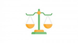 Animated Balance icon in flat style, suitable for banking, financial, money management, investment and budgeting illustration concepts.