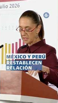Sheinbaum anuncia restablecimiento de relaciones entre México y Perú #shorts