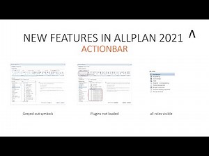 New Features in Allplan 2021 - Actionbar
