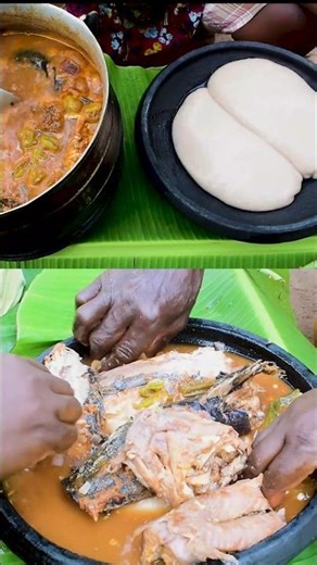village cooking Fufu with catfish Soup #shorts #kitchen #village #cooking