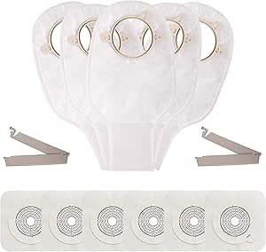 21PCS Ostomy Bags, Ostomy Supplies,Two Piece Drainable Ostomy Pouch for Ileostomy Stoma Care, Cut-to-Fit (15pcs Bags+6pcs Stoma Barrier)