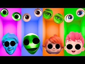 WRONG EYES 👀 BLIPPI AND ALIEN GREEN AND YO-YO COCOMELON AND BEBEFIN