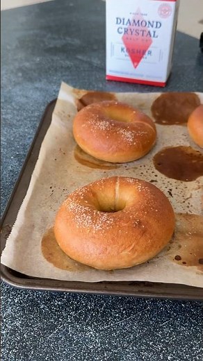 The Best Salt Bagels 🥯 #recipe in description #bagel