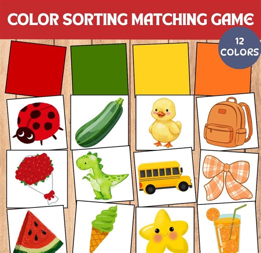 Toddler Color Sorting Matching Game, Montessori Learning Activity (digital Download) - Etsy