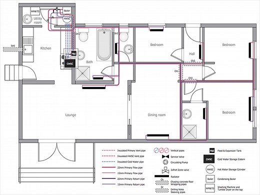 How to Create a Residential Plumbing Plan | Plumbing and Piping Plans | House plumbing drawing | Residential Plumbing Plan Drawings