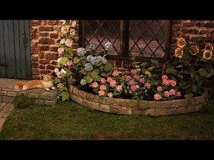 Dollhouse Landscaping Tutorial - How to make a brick flowerbed