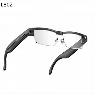 [Hot Item] L802 Black Frame and Lens Ai Translator Smart Glasses 8MP Anti Shake Camera Video Recording Music Playback Voice Call Eyeglasses