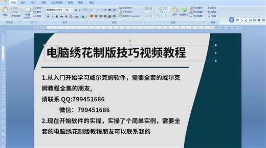 wilcom绣花软件教程零基础-标清