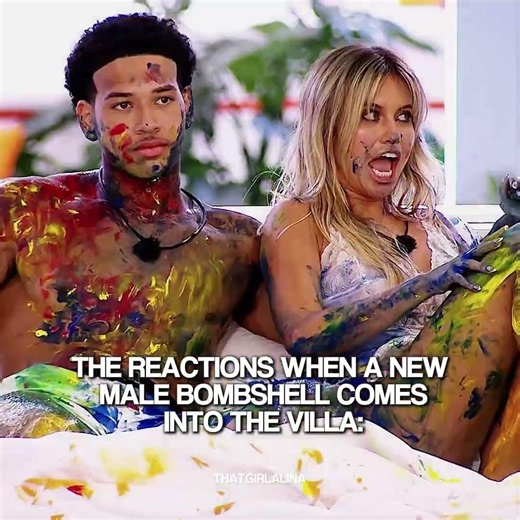the men's reaction when a new male bombshell comes into the villa 😭 #loveislandusa #fyp #edit