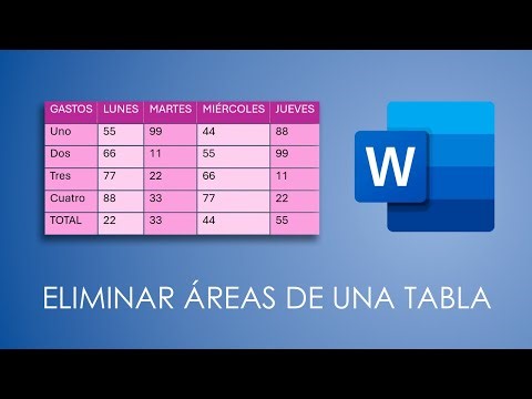 How to DELETE parts of a table in Word